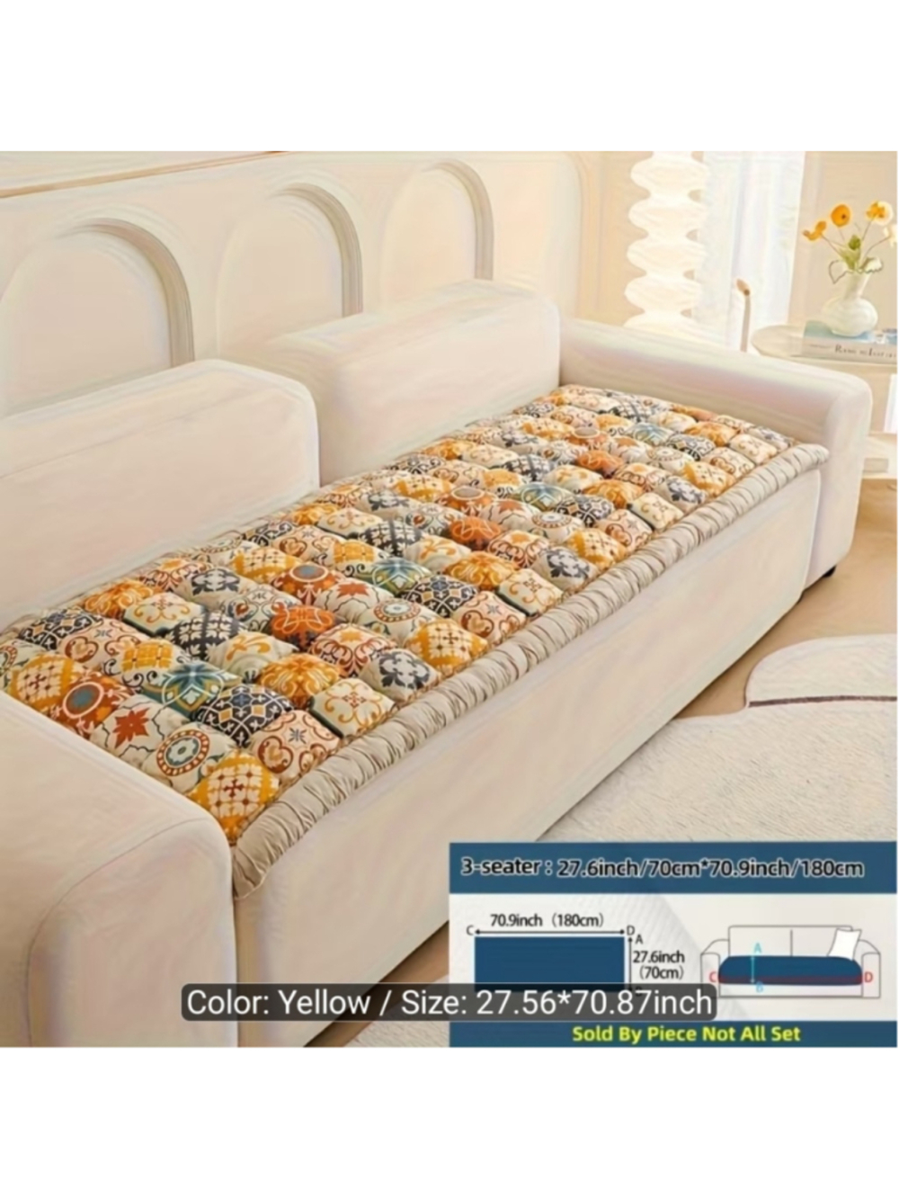 Sofa Cushion Cover Plush Thickened Bohemian Style Handmade All-season Non-slip